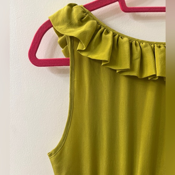 Anthropologie Maeve Sheath Pencil Wiggle Seaside Fields Ruffle Top Dress sz 8 - Picture 6 of 9